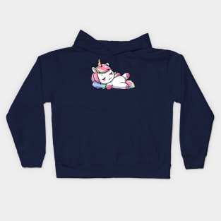 Cute Lazy Sleeping Unicorn Kids Hoodie